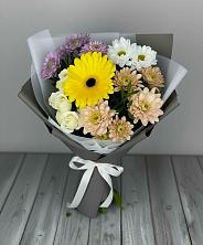 Букет цветов из:  Розы, Герберы и Хризантемы в Белоярском Свердловской области