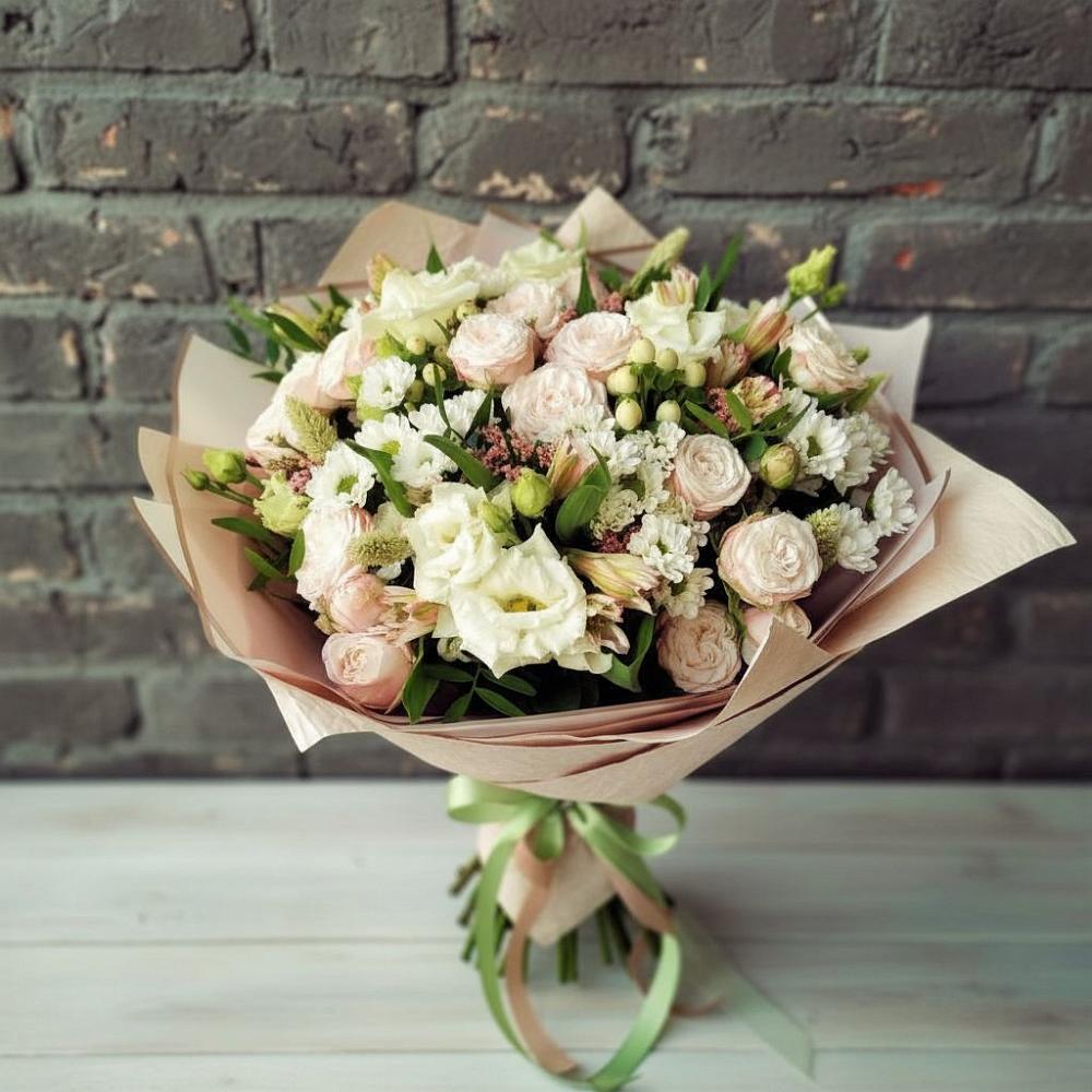 Букет цветов из: Альстромерии, Розы и Хризантемы в Белоярском Свердловской области