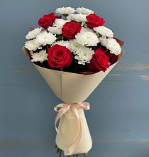 Букет цветов из:  Розы и Хризантемы #REPLACE_PRED# Белоярском Свердловской области