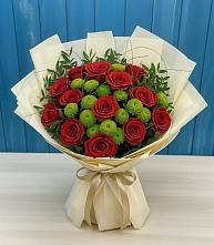 Букет цветов из:  Розы и Хризантемы #REPLACE_PRED# Белоярском Свердловской области